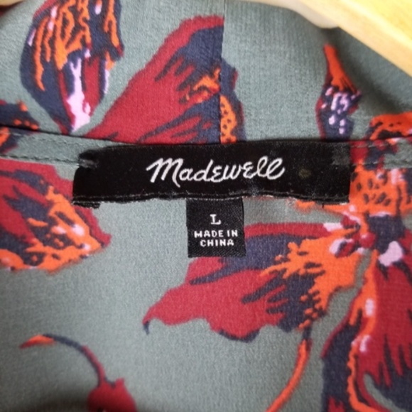 Madewell Women's Tie-Neck Wrap 100% Silk Blouse - Picture 4 of 7